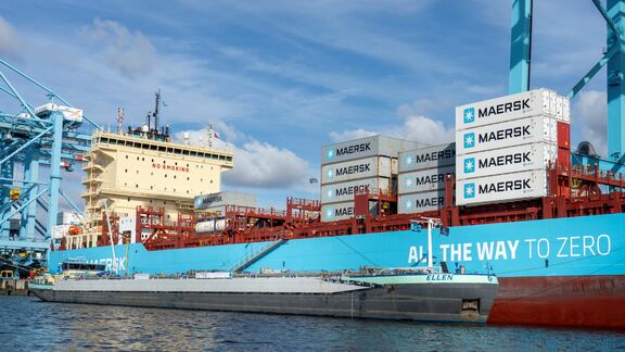 Ellen levert voor het eerst groene methanol in haven Rotterdam. Foto: Jerry Lampen