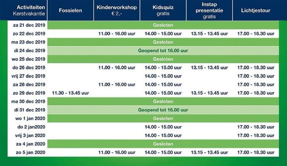 Activiteitenkalender Kerstvakantie FutureLand