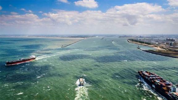 Ankunft Nieuwe Waterweg von der Nordsee