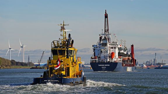 RPA and tanker in the port of Rotterdam