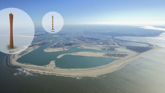 70 meter nieuwe radartoren op de zeewering van Maasvlakte 2