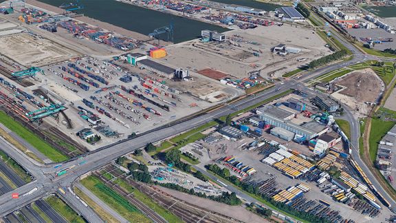 The Reeweg and the Reeweg viaduct at Rotterdam Heijplaat