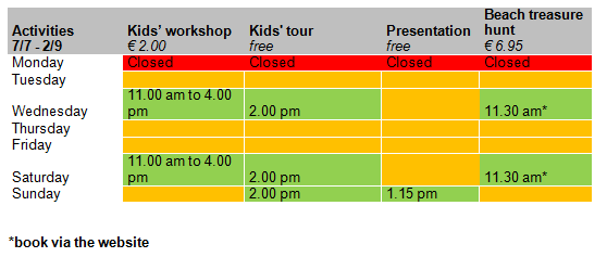The schedule for Futureland