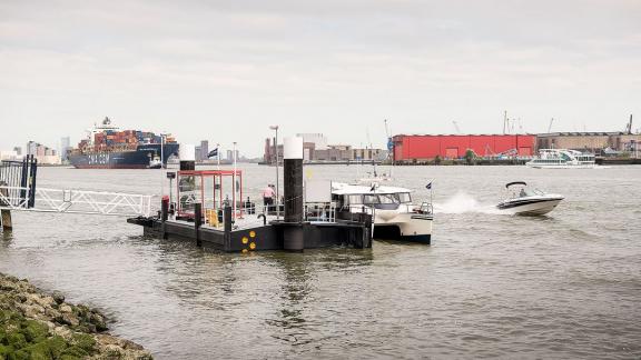 Water bus at the quay