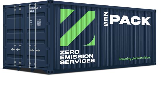Batterijcontainer van Zero Emission Services (ZES)