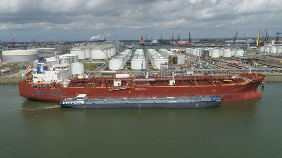 The first ship bunkering methanol in Rotterdam.