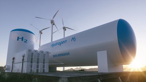 Artist impression of green hydrogen storage