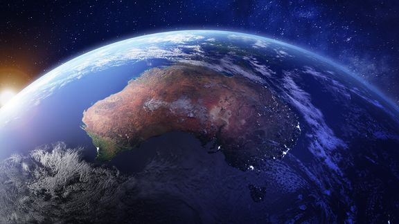 Australia vanuit de ruimte gezien