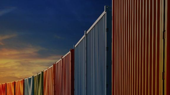 Containers lined up