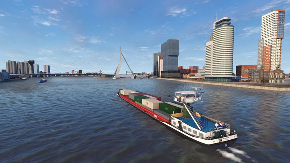 Virtual representation of the port of Rotterdam