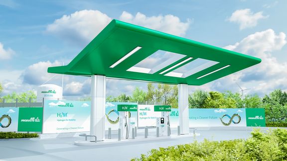 Illustration of the hydrogen filling station