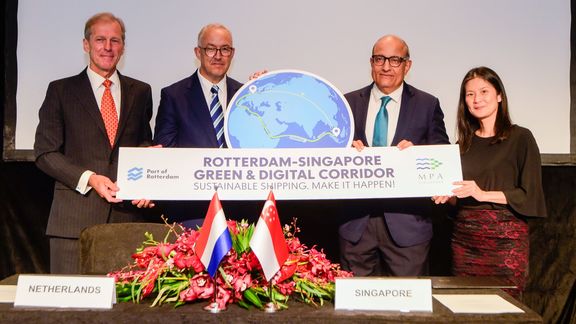 Unterzeichnung des grünen Korridors zwischen Singapur und Rotterdam