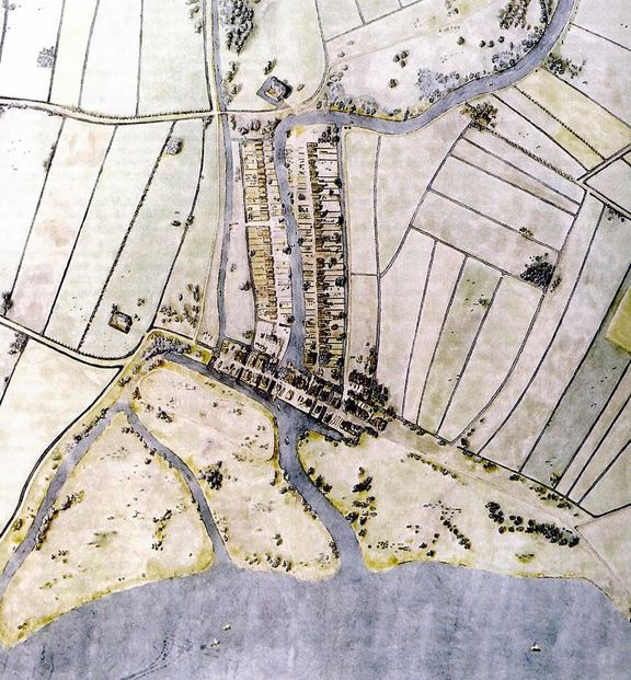 Kaart Rotterdam in 1250