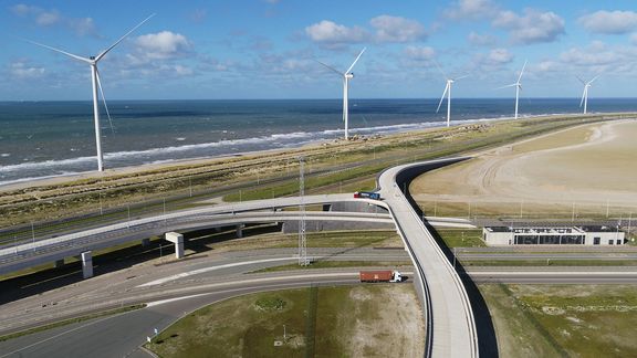 Container Exchange Route vanuit de lucht gezien