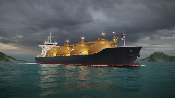 Artist impression of a ship transporting hydrogen