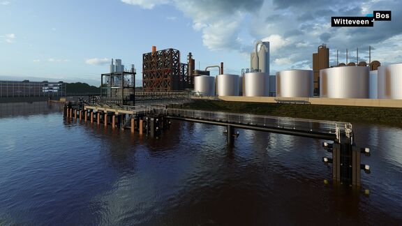 3D-render van zeesteiger Wilmar