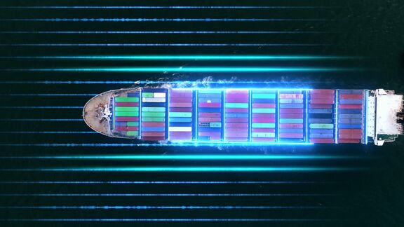 Fluoreszierendes Seeschiff