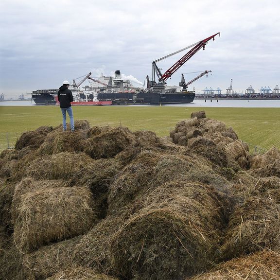 Bokashi, fermented organic material, on the expansive site of Maasvlakte 2