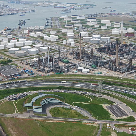 Aerial view of BP refinery
