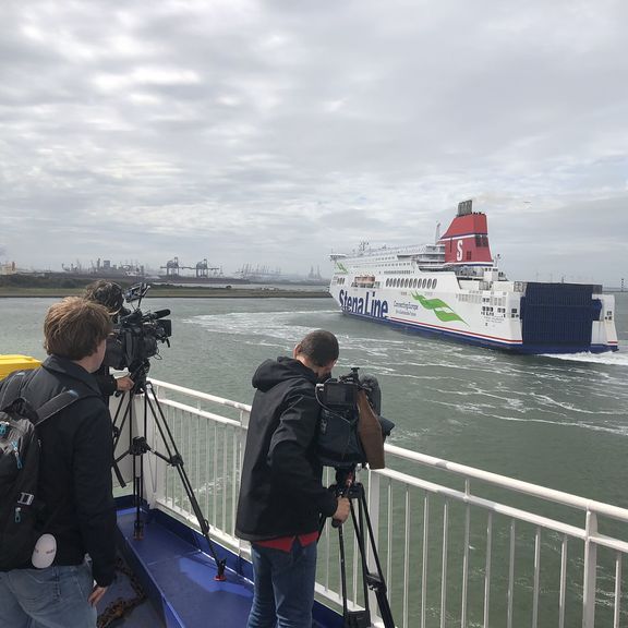 Photographers filming the Stenaline