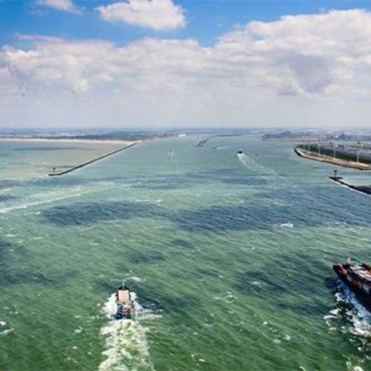 Aankomst vanaf de Noordzee naar de Nieuwe Waterweg