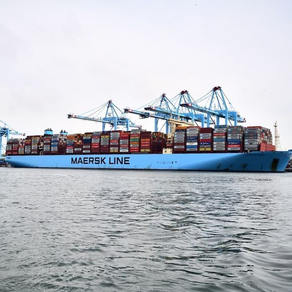 Containership Marseille Maersk at the port of Rotterdam