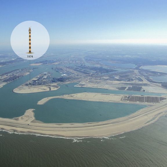 70 meter nieuwe radartoren op de zeewering van Maasvlakte 2