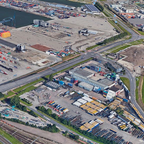 The Reeweg and the Reeweg viaduct at Rotterdam Heijplaat