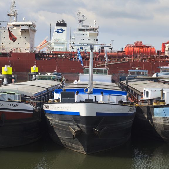 Barges in the port