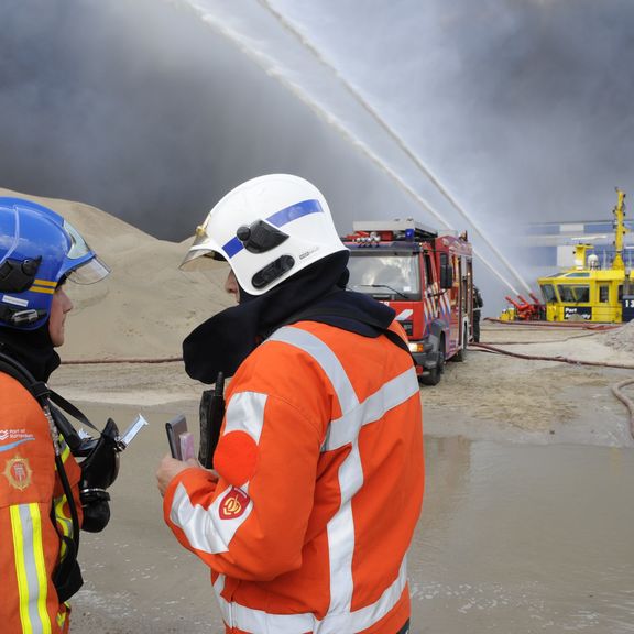 Die RPAs löschen ein Feuer