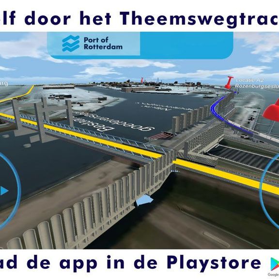 Download de app en vlieg over het Theemswegtrace 