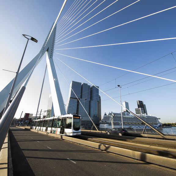 Erasmusbrug Skyline Rotterdam foto: Guido Pijper