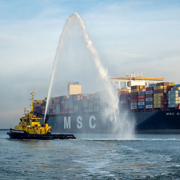 Ankunft des 15-millionsten Containers in Rotterdam