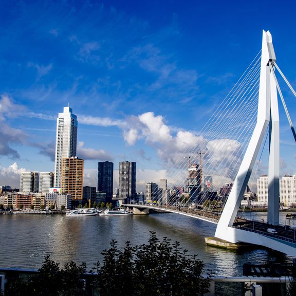 Rotterdam seen from the Nhow hotel terrace