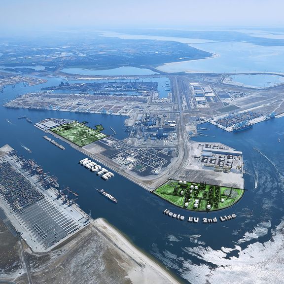 Het gebied waar Neste gaat vestigen op Maasvlakte 2