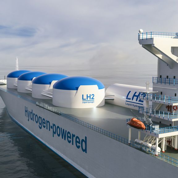Artist impression of hydrogen import vessel