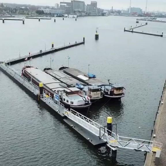 Maashaven Rotterdam new inland barge pontons