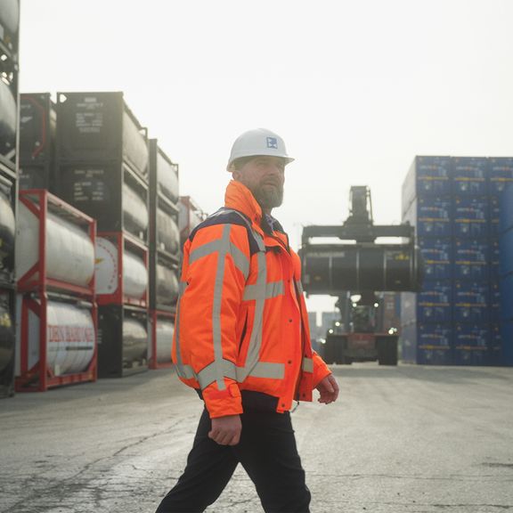 Ron Kuijpers walks on the grounds of Broekman Logistics