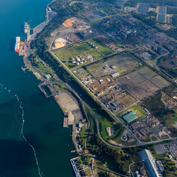 Tasmanien Hafen aus der Luft gesehen