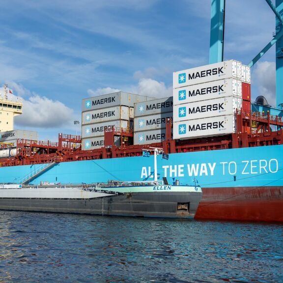 Ellen levert voor het eerst groene methanol in haven Rotterdam (Foto: Jerry Lampen)
