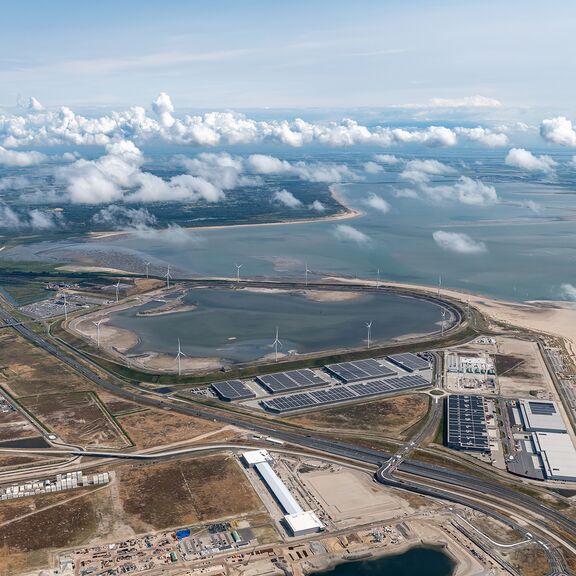 Maasvlakte 2 photographed from a bird's eye view