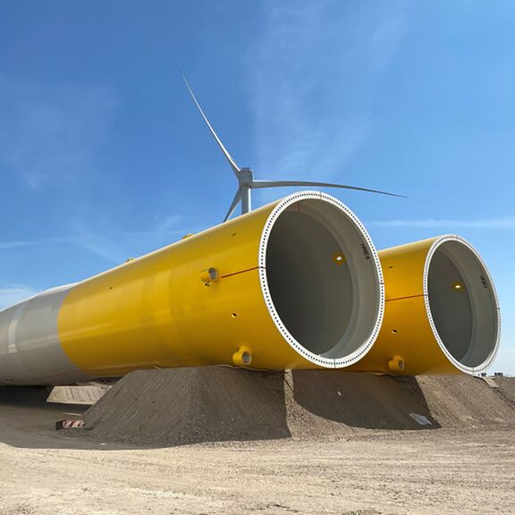 Monopiles bij Sif op Maasvlakte 2