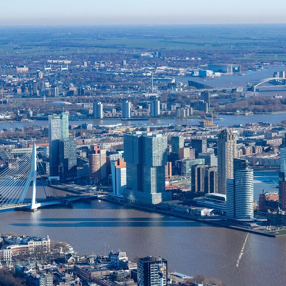 De skyline van Rotterdam