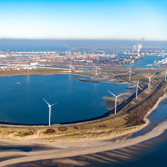 Slufter on Maasvlakte 2 photographed from the air